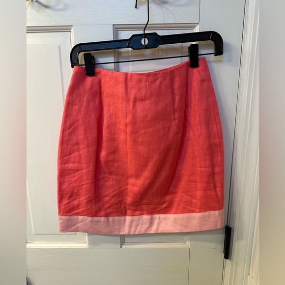 STAUD Coral Mini Skirt with Light Pink Wave Hem - Picture 3 of 3